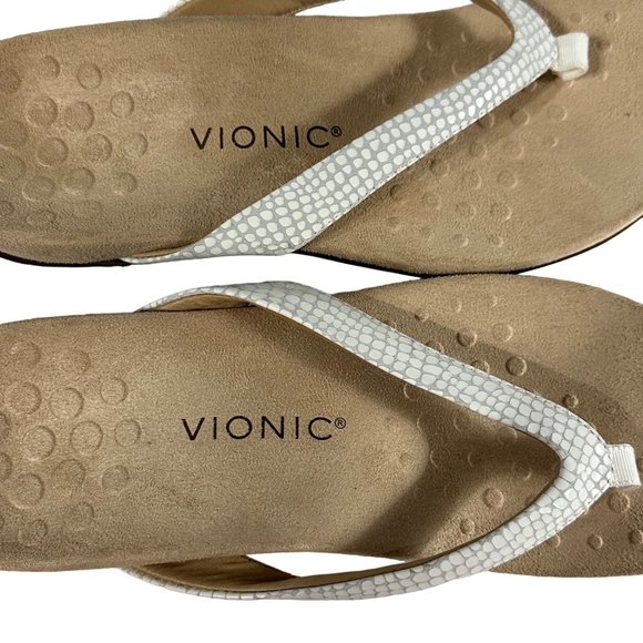 Vionic Dillon women’s size 10 white orthotic toe post flip flops - Picture 2 of 5